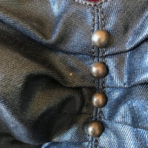 NWT - Fornarina Cleo Dress - Coated Denim Mini Dress - L best fits M/L 8-10 US - Picture 4 of 9